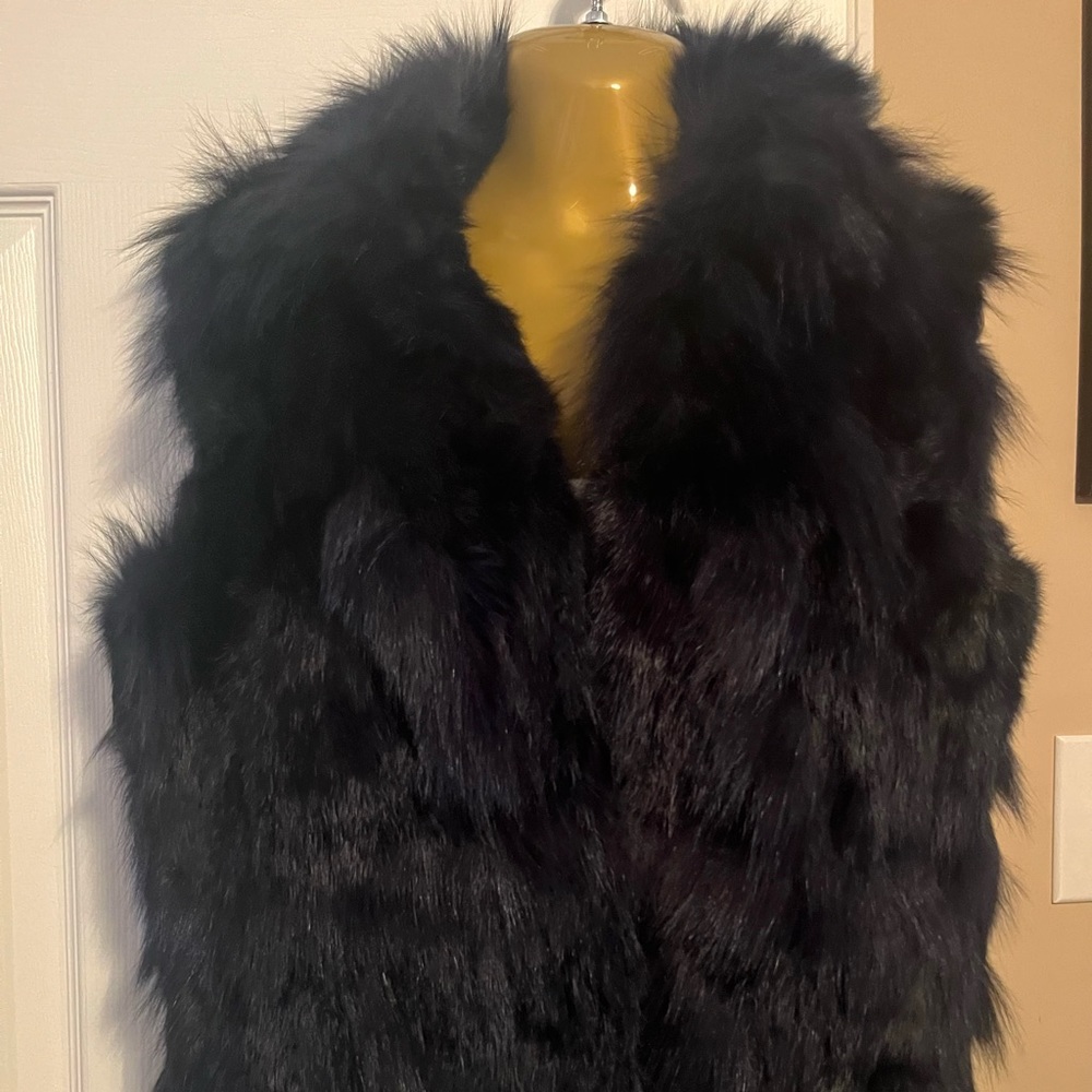 Navy Blue Faux Fur Vest